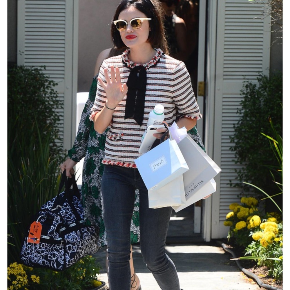 Zara tweed bow top Size XS ASO lucy hale